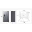 Samsung Side-by-Side mit autom. Türöffnung und Festwasseranschluss, 640 l, EEK:E, RS80F64KEFEF