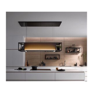 berbel Deckenlifthaube Skyline Frame BIH 160 SKF permalyt 1050584 aus schwarzem Glas mit Regal inkl. 7-Jahre Garantie