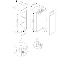 Häfele Einbau-Kühlschrank mit Gefrierfach Assedo RIF13S122ea, Höhe 122 cm, Breite 54 cm, Nutzinhalt total 179 l, 535.12.540