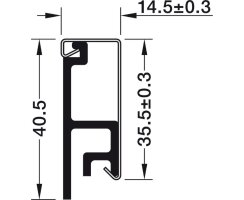 Häfele Wandprofil, Relingsystem, Aluminium/Stahl Länge 600 mm, 522.99.300