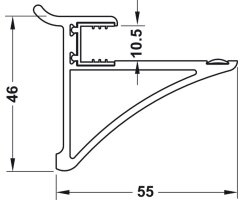 Häfele Glastablarhalter, für Wandsystem Labos, 814.21.910