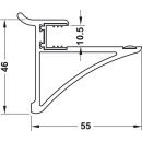 Häfele Glastablarhalter, für Wandsystem Labos, 814.21.910