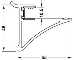 Häfele Glastablarhalter, für Wandsystem Labos, 814.21.911