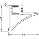 Häfele Glastablarhalter, für Wandsystem Labos, 814.21.911