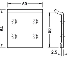 Häfele Einhängeplatte, für Korpusse und Platten, für Wandsystem Labos, 814.21.970