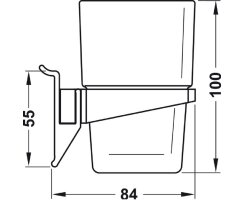 Häfele Glashalter für 1 Glas, für Wandsystem Labos, 814.21.964
