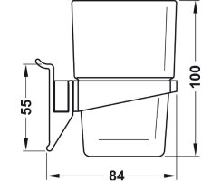 Häfele Glas, für Glashalter, für Wandsystem, Labos, 814.21.966
