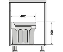Doppel-Abfallsammler, 2 x 15 Liter, Hailo Tandem, 502.70.452