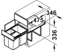 Abfallsammler, Hailo Raumspar Tandem, 502.70.833