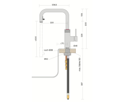 Quooker Flex Square COMBI+ Kupfer Rosé *7 Jahre Garantie* FXSRCO COMBI+