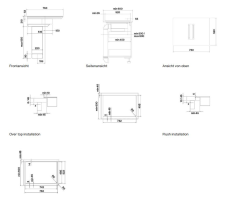 falmec Zero Easy Muldenlüfter Umluft - 76 cm - Mattschwarz - 600 m³/h, 103881