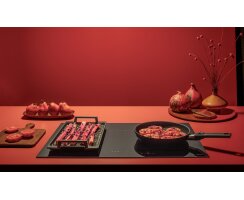 falmec 4 Zonen Induktionskochfeld mit Fernbedienung, 78 cm, Glas schwarz, 102830