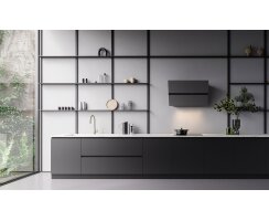 falmec Wandhaube Fusion, 85 cm, Schwarz satiniert, 103109