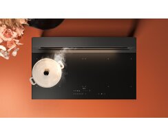 falmec Muldenlüfter Level One, 90 cm, Schwarz Glänzend, Abluft/Umluft, 103379