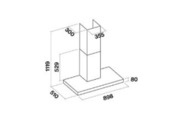falmec Wandhaube Plane No-Drop, 90 cm, Edelstahl 103362
