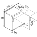 Liebherr Tischkühlschrank mit Hebelgriff, Rdgd 1401 Pure, 85 x 55 x 60,7 cm, 111 l, EEK: D