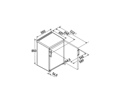 Liebherr Tischkühlschrank mit Hebelgriff, Rb 1401 Pure, 85 x 55 x 60,7 cm, 111 l, EEK: B