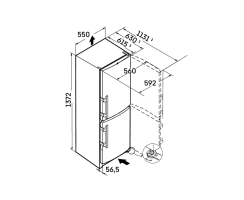 Liebherr Stand-Kühl-Gefrierkombination, KGwe 1455 2.6, 55 x 137,2 cm, 210 l, EEK: E, SmartFrost