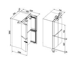 Liebherr 4-türige French-Door-Kühl-Gefrierkombination, Msdd 9012-20 mit EasyTwist-Ice und NoFrost, 576 l, EEK: D