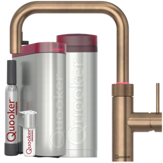 Quooker Flex Square PRO3 CUBE Messing Patina *7 Jahre Garantie & CUBE Filter Starter Paket* FXSPTB PRO3 CUBE2