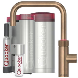 Quooker Flex Square COMBI+ CUBE Messing Patina *7 Jahre Garantie & CUBE Filter Starter Paket* FXSPTB COMBI+ CUBE2