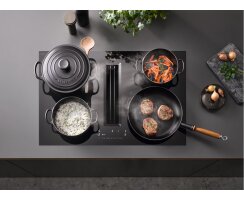 Miele Kochfeld mit Wrasenabzug KMDA 7676-1 FL - BlackPerfection - rahmenlos