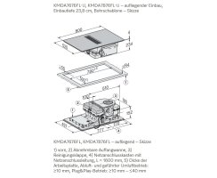 Miele Kochfeld mit Wrasenabzug KMDA 7676-1 FL - BlackPerfection - rahmenlos