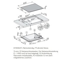 Miele Induktionskochfeld KM 8462 FL - 620 x 520 mm - flächenbündig