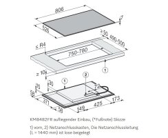 Miele Induktionskochfeld KM 8484 FR - 806 x 526 mm