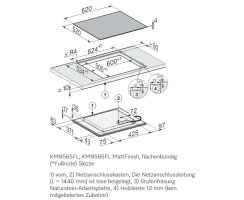 Miele Induktionskochfeld KM 8565 FL - 620 x 520 mm - flächenbündig