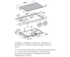 Miele Induktionskochfeld KM 8585 FL MattFinish - 800 x 520 mm - flächenbündig