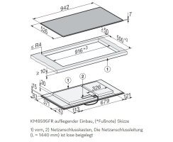 Miele Induktionskochfeld KM 8595 FR - 942 x 526 mm
