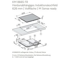 Miele Vollflächen-Induktionskochfeld KM 8665 FR - 626 x 526 mm