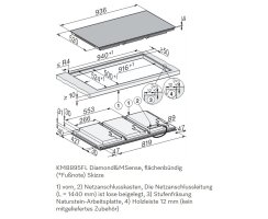 Miele Vollflächeninduktion KM 8895 FL Diamond - 936 x 520 mm - rahmenlos