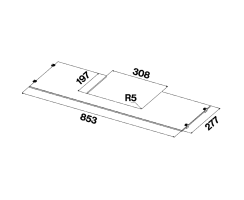 falmec Glaskonsole 90 cm 101142