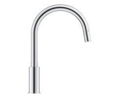 GROHE BauEdge 30536000 Einhand-Spültischbatterie, herausziehbar, hoher Auslauf, 1/2", Chrom