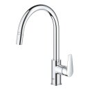 GROHE BauEdge 30536000 Einhand-Spültischbatterie, herausziehbar, hoher Auslauf, 1/2", Chrom