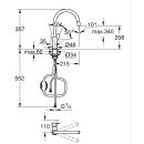 GROHE BauEdge 30536000 Einhand-Spültischbatterie, herausziehbar, hoher Auslauf, 1/2", Chrom