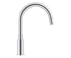 GROHE BauLoop 30543000 Einhand-Spültischbatterie, herausziehbar, hoher Auslauf, 1/2", Chrom
