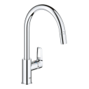 GROHE BauLoop 30543000 Einhand-Spültischbatterie, herausziehbar, hoher Auslauf, 1/2", Chrom