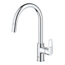 GROHE BauLoop 30543000 Einhand-Spültischbatterie, herausziehbar, hoher Auslauf, 1/2", Chrom