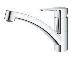 GROHE BauEco 31680000 Einhand-Spültischbatterie, niedriger Auslauf, 1/2" Chrom