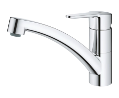 GROHE BauEco 31680000 Einhand-Spültischbatterie, niedriger Auslauf, 1/2" Chrom