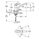 GROHE BauEco 31680000 Einhand-Spültischbatterie, niedriger Auslauf, 1/2" Chrom