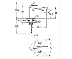 GROHE BauLoop 31706000 Einhand-Spültischbatterie, mittelhoher Auslauf, 1/2" Chrom
