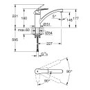 GROHE Eurosmart 30260003 Einhand-Spültischbatterie, niedriger Auslauf, 1/2" Chrom