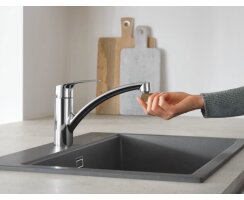 GROHE Eurosmart 33281003 Einhand-Spültischbatterie, niedriger Auslauf, 1/2" Chrom