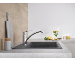GROHE Eurosmart 33281003 Einhand-Spültischbatterie, niedriger Auslauf, 1/2" Chrom