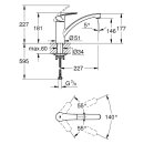 GROHE Eurosmart 33281003 Einhand-Spültischbatterie, niedriger Auslauf, 1/2" Chrom