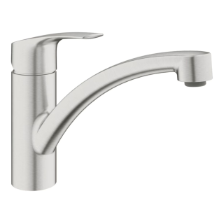 GROHE Eurosmart 33281DC3 Einhand-Spültischbatterie, niedriger Auslauf, 1/2" Edelstahl - Supersteel